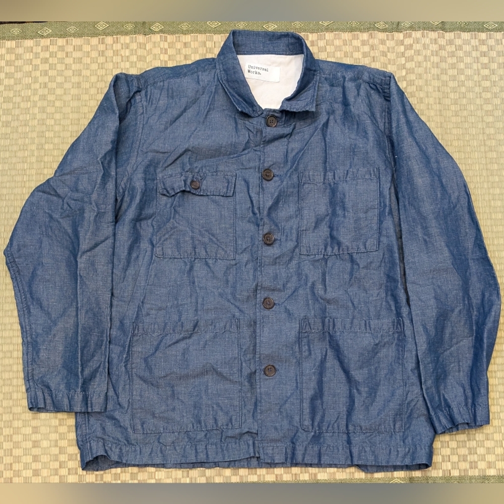 Universal Works Linen Cotton Lightweight Dockside Jacket Indigo Men's Size Large